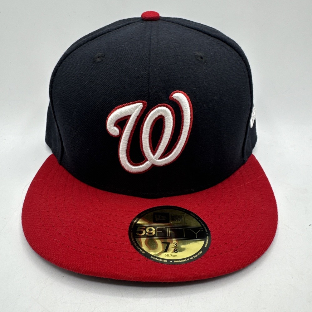 New Era Washington Nationals Authentic Collection 59FIFTY Fitted Hat Red/Navy 7⅜